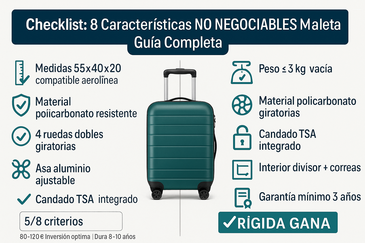 Checklist completo cómo elegir maleta de cabina perfecta - Guía paso a paso