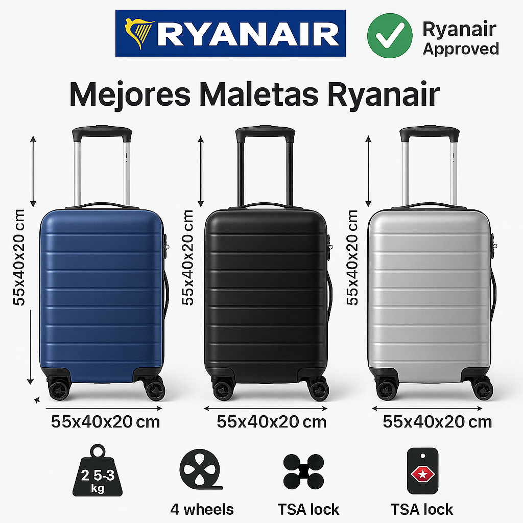 maletas Ryanair - Guía completa medidas 55x40x20