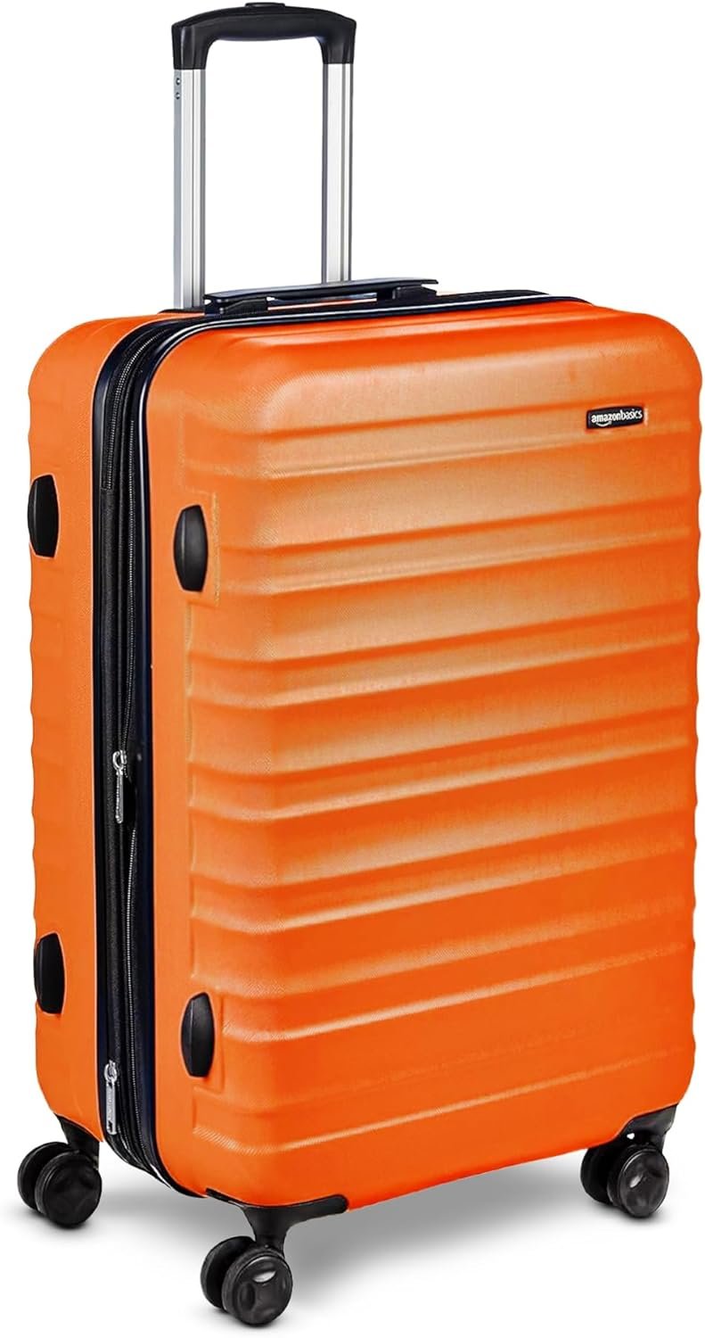 Amazon Basics maleta rígida expandible mediana 66 cm naranja oscuro ABS