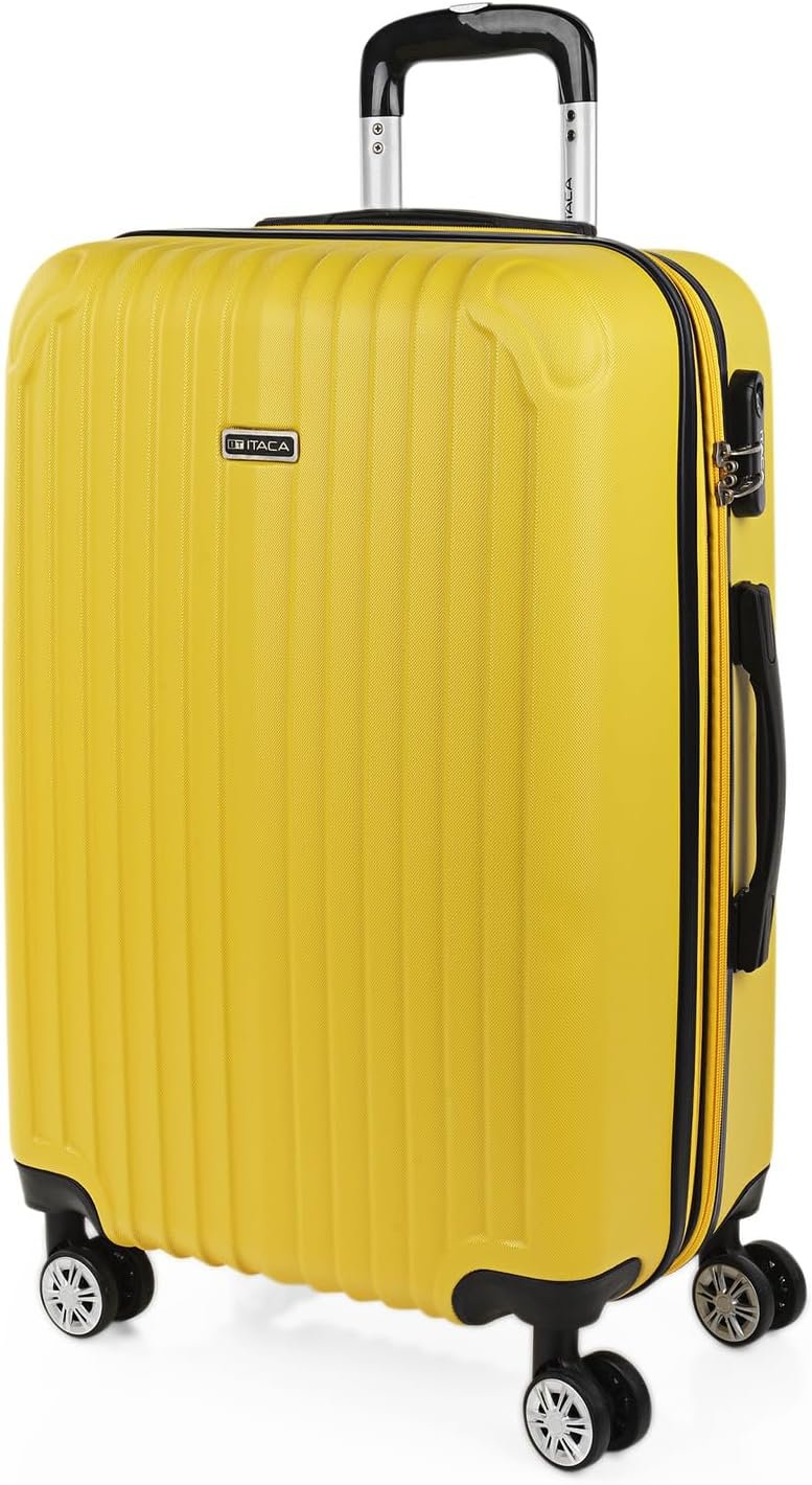ITACA maleta mediana 65 cm ABS texturizado 4 ruedas giratorias extensible
